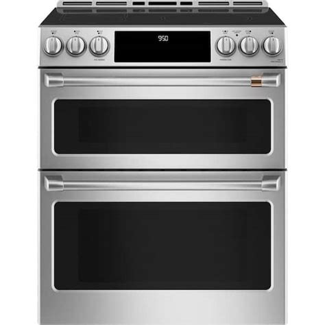 Cafe 30 In 67 Cu Ft Smart Slide In Double Oven Induction Range With