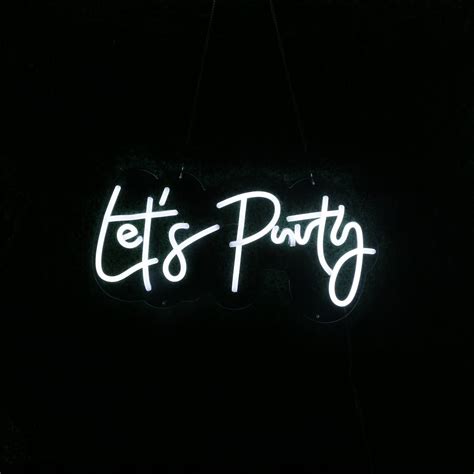 Lets Party Led Neon Sign For Wall Decor Party Bar Home Etsy