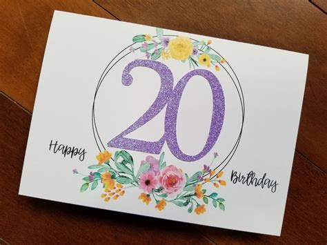 In disneyland park or at guest services in disney california adventure park. 20th Birthday Card, 20th Birthday Card for her, Purple, Glitter Birthday Card, Floral, Kraft ...