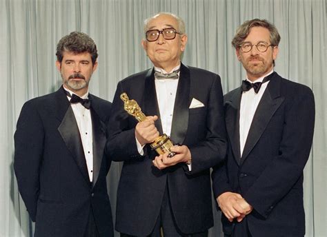 Akira Kurosawa Is Flanked By George Lucas And Steven Spielberg After