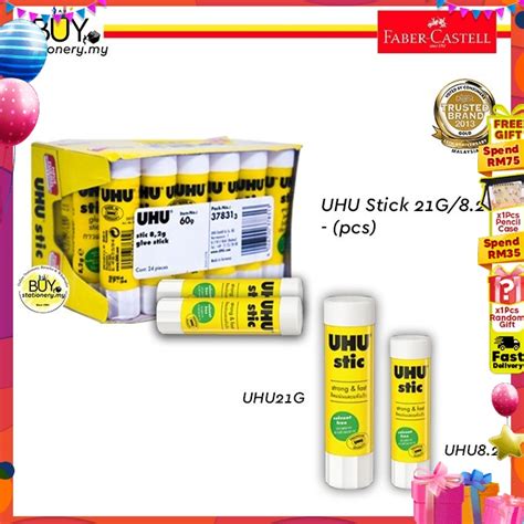 Uhu Stick Glue Stick 21g 8 2g 1s Pcs Adhesive Glue Gam Kertas Office Stationary Stationery