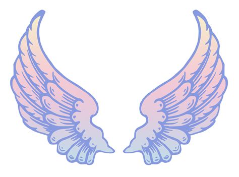 Public Domain Pastel Angel Wings Free Clip Art