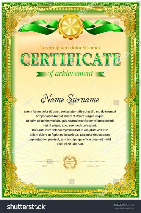 Vintage Certificate Template Hard Frame Border Vector C S N Mi N Ph