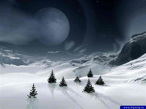 40 Snowy Moonlight Wallpaper Wallpapersafari
