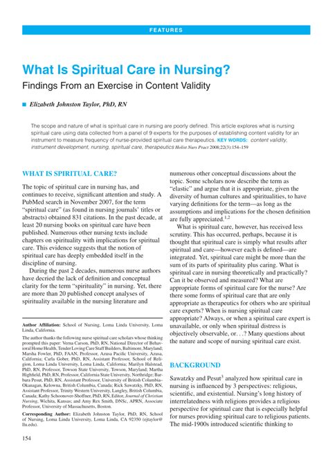 Spiritual distress has been identified in a patient who. (PDF) What is spiritual care in nursing? Findings from an ...