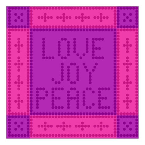 Love Joy Peace Bobble Stitch Graph Pattern 85 X 85 This Is A Graph