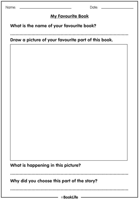 My Favourite Book Activity Sheet Booklife