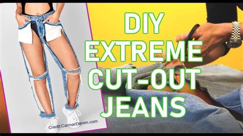 Diy Extreme Cut Out Jeans 168 Vs 998 Youtube