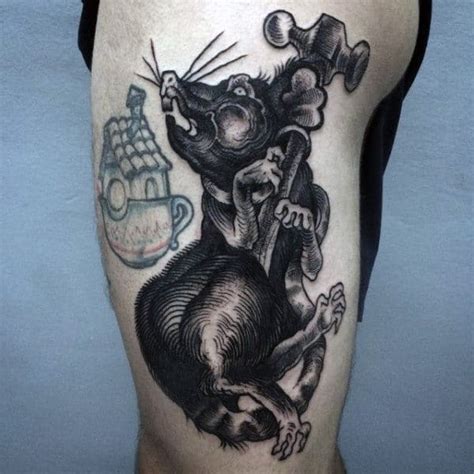 If you were born in the year of the rat, you could get a tattoo to symbolize the traits of your zodiac sign. 70 Rat Tattoo Designs For Men - Masculine Ink Ideas