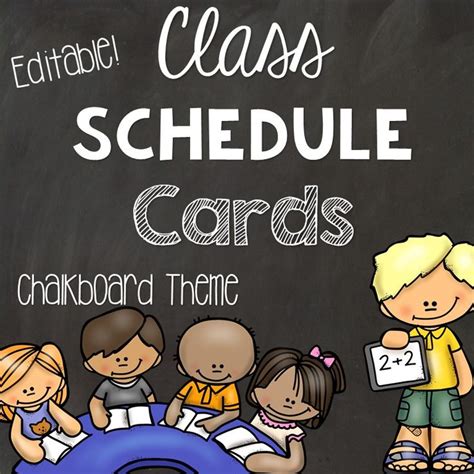 Class Schedule Chalkboard Theme Editable Chalkboard Theme Class