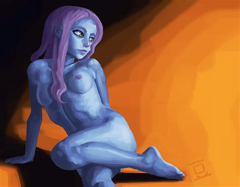 Rule 34 2d Alien Alien Girl Blue Skinned Female Blue Skin Bohnen Breasts Clone Wars Female