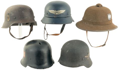 Grouping Of Five World War Ii German Style Helmets Rock Island Auction