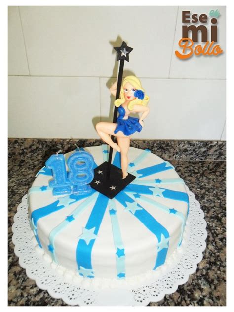 Blue Pole Dance Cake Bachlorette Cakes Dance Cakes Fondant