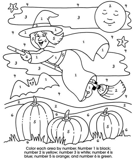 color by number halloween coloring page | Halloween worksheets