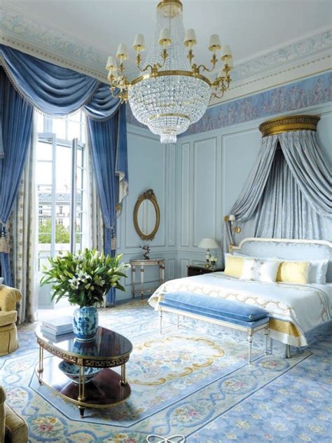 deluxe blue  gold bedroom designs