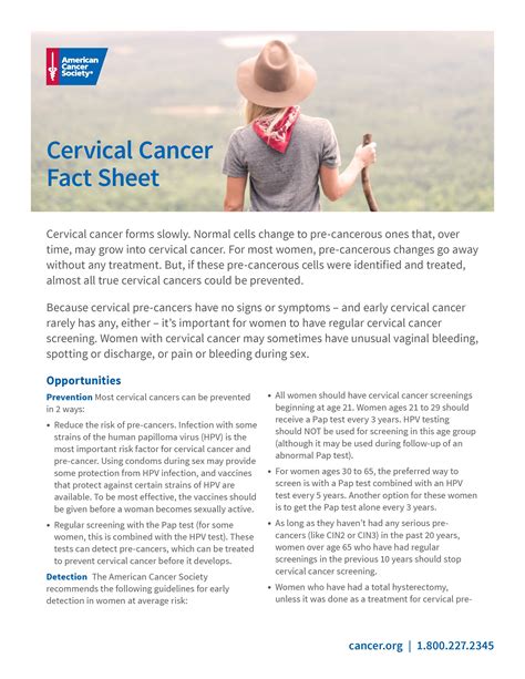 State Of Science Cervical Cancer Fact Sheet 2018 Page 001 Valley