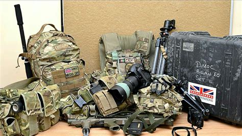 A British Army Combat Photographers Kit Complete With Weapon Soldier