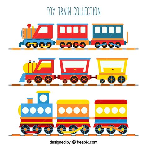 おもちゃ電車のコレクション | 無料のベクター