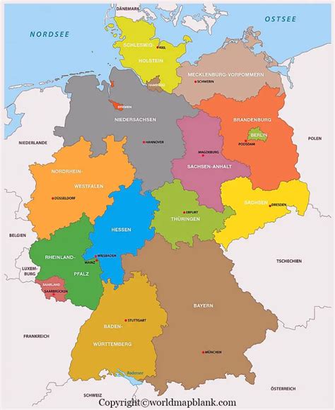 Karte von Deutschland mit Bundesländern DOWNLOAD KOSTENLOS