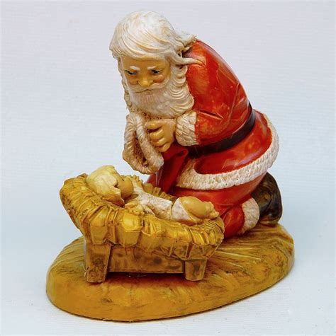 Vtg Fontanini Kneeling Santa With Infant Jesus 598 1984 Figurine