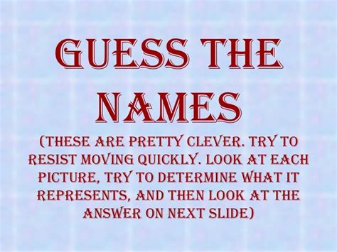 Guess The Names