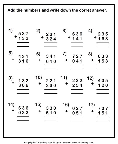 3 Digit Addition And Subtraction Without Regrouping Askworksheet