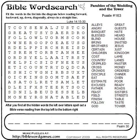 Parables Word Search Bible Worksheets Bible Word Searches Bible