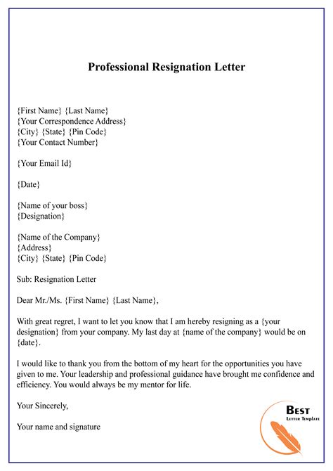 Professional Resignation Letter Sample Pdf Best Resignation Letter Pdf