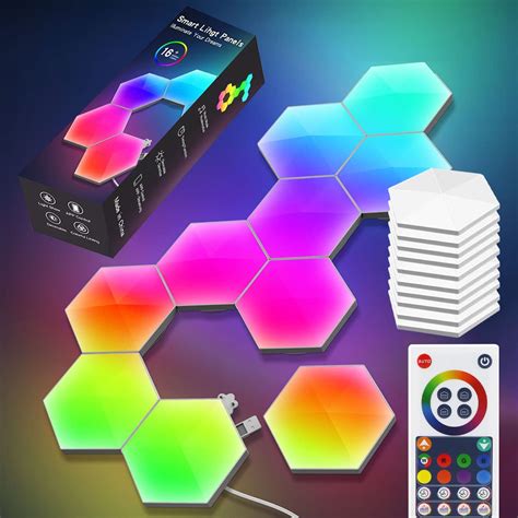 Buy Hexagon Led Wall Lights 10 Pack Gaming Lights Smart Modular Rgb