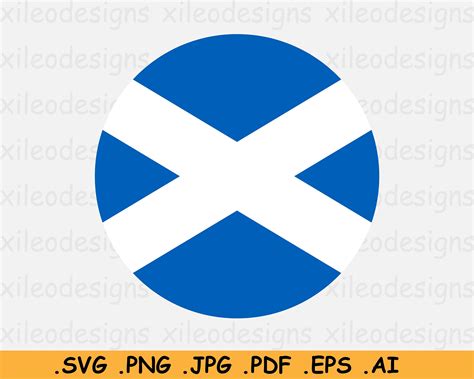 Scotland Round Flag Svg Striscione Circolare Scozzese Icona Etsy