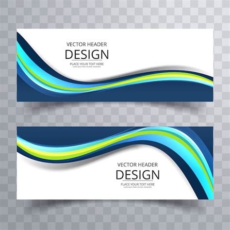 Free Vector Elegant Colorful Wavy Banners