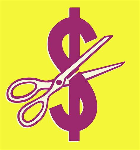 Scissors Cutting Dollar Sign Drawing By Csa Images Fine Art America