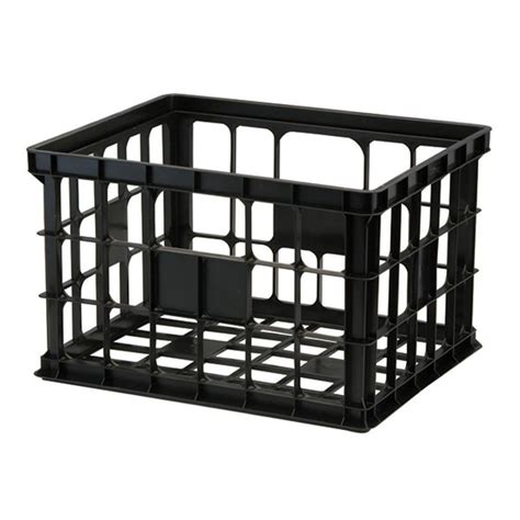 Style Selections 17 In W X 11 In H X 14 In D Black Plastic Milk Crate