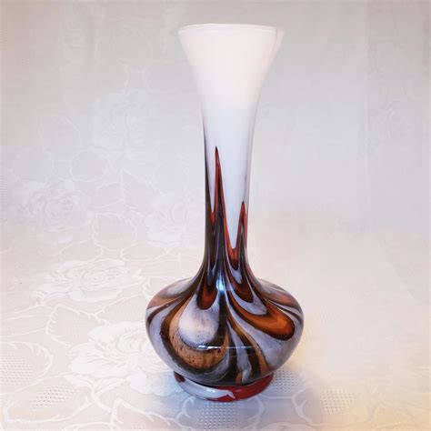 Vintage Opaline Swirl Italian Art Glass Vase Aunt Gladys Attic