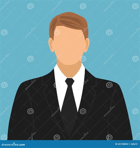 Faceless Man In A Suit With A Tie Stock Vector Illustration Of Head Profile 65138894