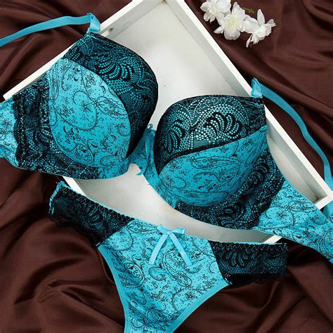 Womens Sexy Foral Lace Push Up Bra Sets Extreme Padded Lingerie Panties