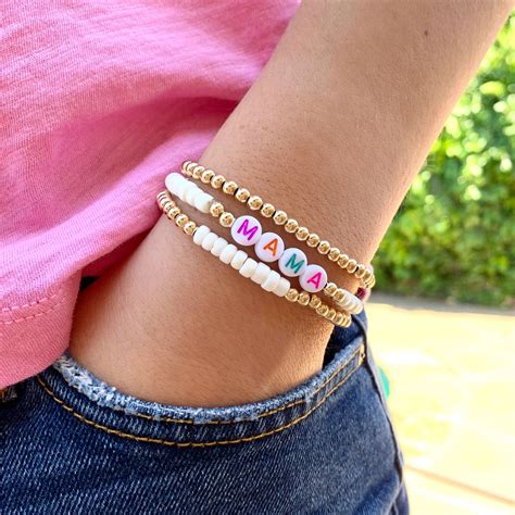 personalized colorful mama bracelet ts for mom under 50 bracelet stacking inspo preppy