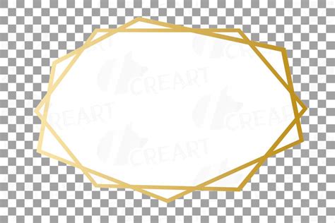 Elegant Wedding Geometric Golden Frames Lineal Frames Png 156621