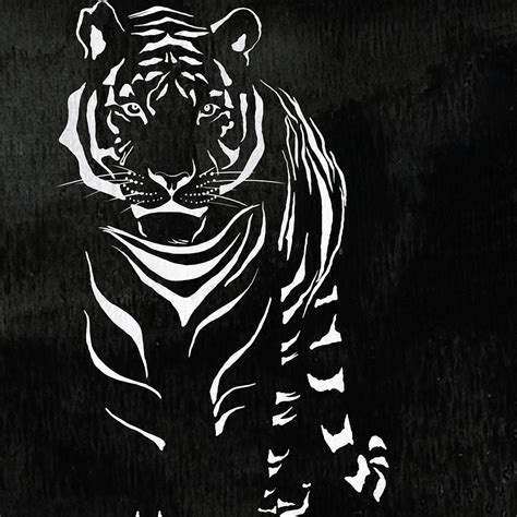 Tiger Painting Black And White