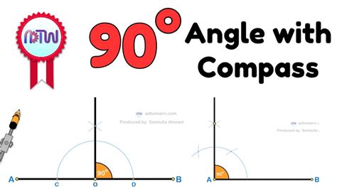 90 Degree Angle How To Construct 90 Degree Angle By Compass Youtube