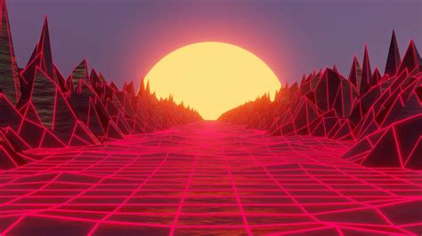 Synthwave Red Retro Screensaver 4k 60 Fps Youtube