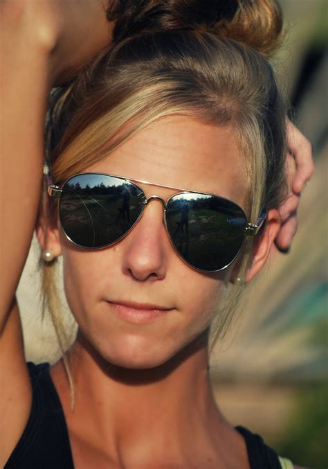 Tanned Blonde In Aviator Glasses Free Image Download
