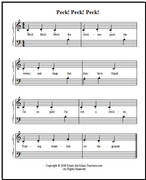 Free Beginner Piano Sheet Music For Students Learning Staccato