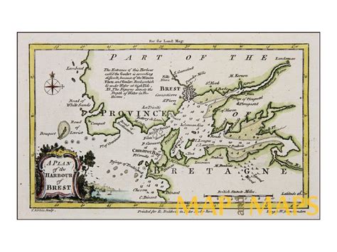 Navigate brest map, brest city map, satellite images of brest, brest towns map, political map of with interactive brest map, view regional highways maps, road situations, transportation, lodging. The Harbor of Brest, Antique Map Kitchin 1760 - Mapandmaps