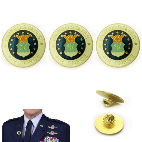 3 Pc Us Air Force Shield Pin Lapel Pin Military Veteran Hat Jacket