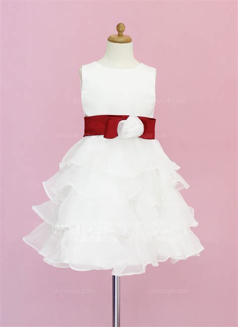 A Lineprincess Knee Length Flower Girl Dress Organzasatin