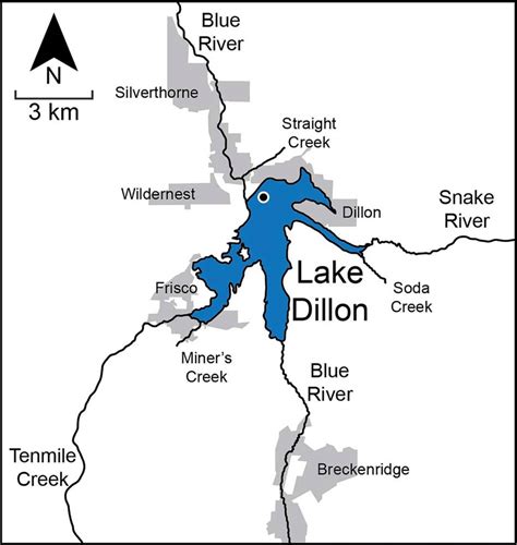 Map Of Lake Dillon And Surrounding Areas The Circle Indicates Location