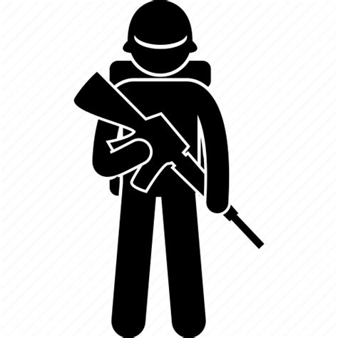 Army Infantry Marine Military Soldier Stick Figure Trooper Icon
