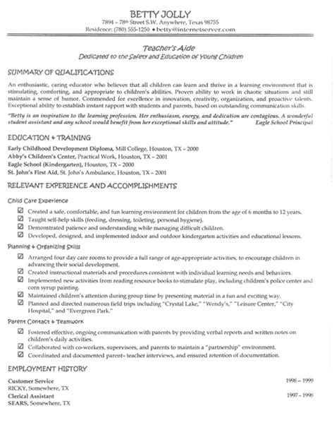 Teacher resume example + salaries, writing tips and information. Teacher Aide Resume Example | Teacher resume examples, Teaching resume, Education resume