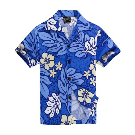 Men Hawaiian Aloha Shirt In Blue Floral Men Floral Shirt Mens
